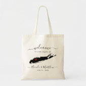 Long Island Kaart New York Minimal Bruiloft Welkom Tote Bag (Voorkant)
