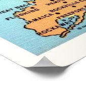 Long Island Kaart Poster Print (Hoek)