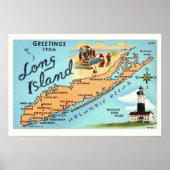  Long Island Kaart Poster Print (Voorkant)