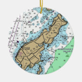 Long Island Maine Chart Keramisch Ornament (Voorkant)