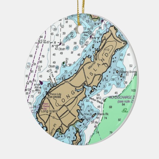 Long Island Maine Chart Keramisch Ornament (Links)