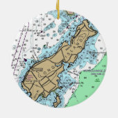 Long Island Maine Chart Keramisch Ornament (Achterkant)