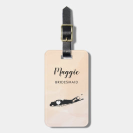 Long Island Map Bagagelabel, Wedding Party Welcome Bagagelabel