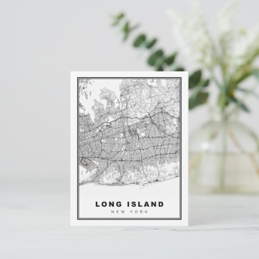 Long Island Map Briefkaart (Staand voorkant)