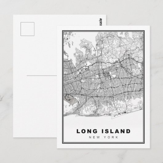 Long Island Map Briefkaart (Voorkant / Achterkant)