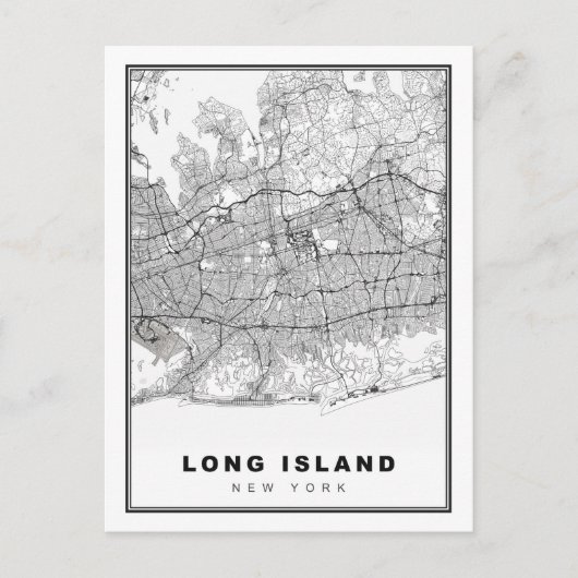 Long Island Map Briefkaart (Voorkant)