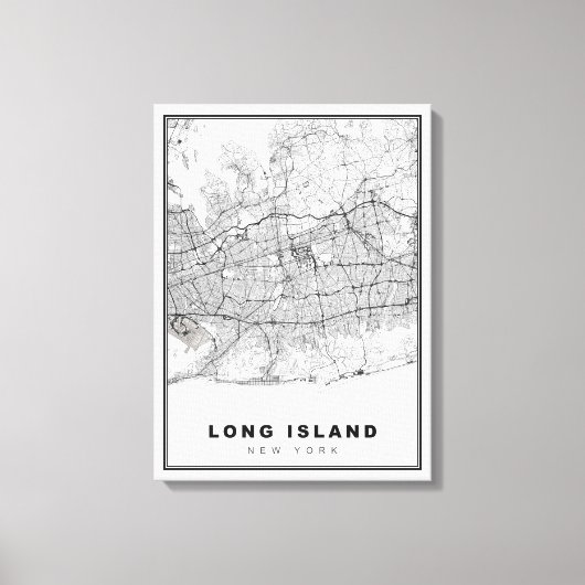Long Island Map Canvas Afdruk (Voorkant)