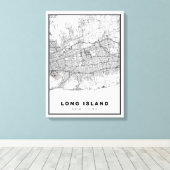 Long Island Map Canvas Afdruk (Insitu (Houten vloer))