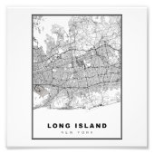 Long Island Map Foto Afdruk (Voorkant)
