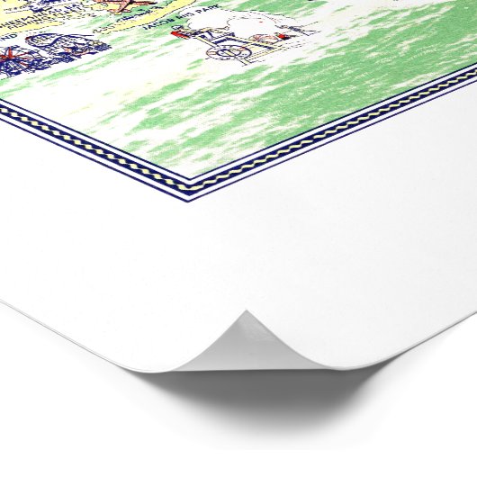 Long Island Map: Miles of Recreation and Romance Poster (Hoek)