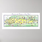 Long Island Map: Miles of Recreation and Romance Poster (Voorkant)