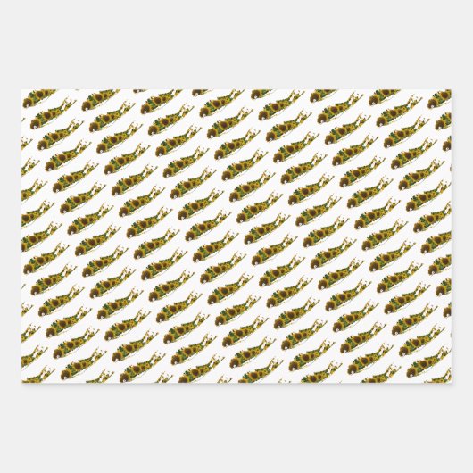 Long Island Map Sunflower Field Wrapping Paper (Voorkant)