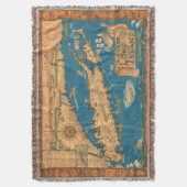 Long Island Map Throw Blanket Deken (Voorkant Verticaal)