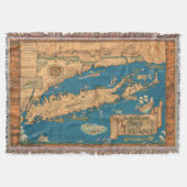 Long Island Map Throw Blanket Deken (Voorkant)