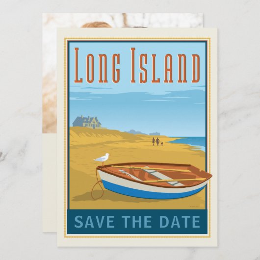 Long Island, New York | Datum opslaan - Foto Save The Date (Voorkant / Achterkant)