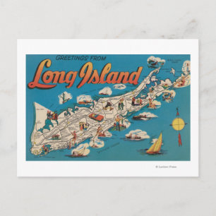 Long Island, New York - Groeten van Briefkaart