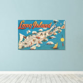 Long Island, New York - Groeten van Canvas Afdruk (Insitu (Houten vloer))