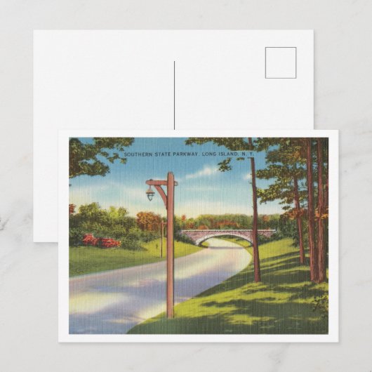 Long Island New York Parkway Briefkaart (Voorkant / Achterkant)