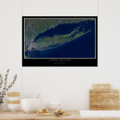 Long Island New York Satellite Poster Map (Keuken)