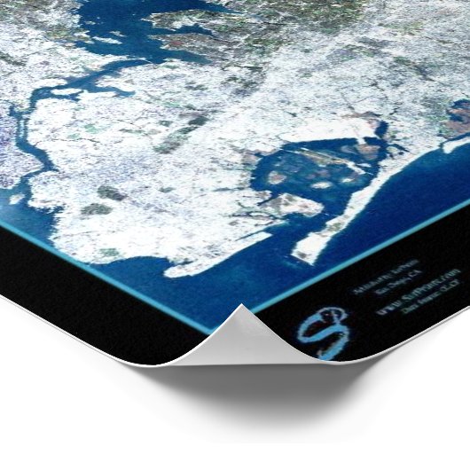 Long Island, New York Satellite Print Poster Foto (Hoek)