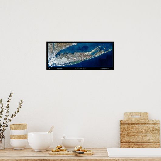Long Island, New York Satellite Print Poster Foto (Keuken)