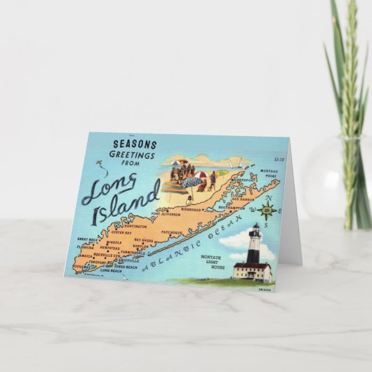 Long Island NY Feestdagen Kaart (Voorkant)