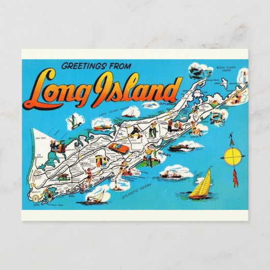 Long Island, NY Groet Briefkaart (Voorkant)