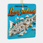 Long Island, NY Groet Keramisch Ornament (Rechts)