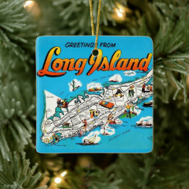 Long Island, NY Groet Keramisch Ornament