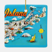 Long Island, NY Groet Keramisch Ornament (Achterkant)