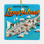Long Island, NY Groet Keramisch Ornament (Voorkant)