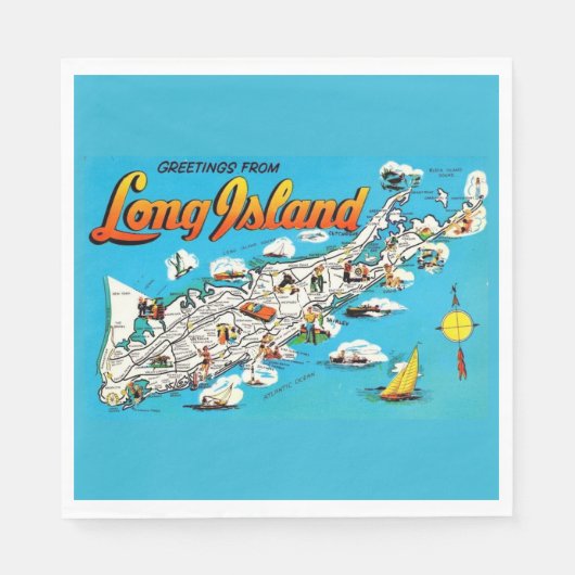 Long Island, NY Groet Servet (Voorkant)