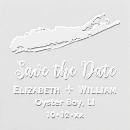 Long Island NY Kaart Trouw Save the Date