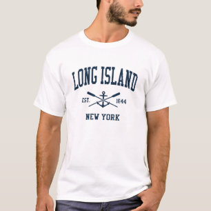 Long Island NY marine Crossed Oars & Anchor T-shirt