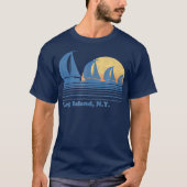 Long Island NY Sailboat  80 s Sunset T-shirt (Voorkant)