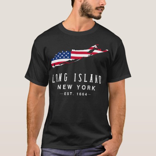 Long Island NY Souvenir T-shirt Inheemse Long Isla (Voorkant)