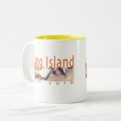 Long Island NY Tweekleurige Koffiemok (Voorkant links)