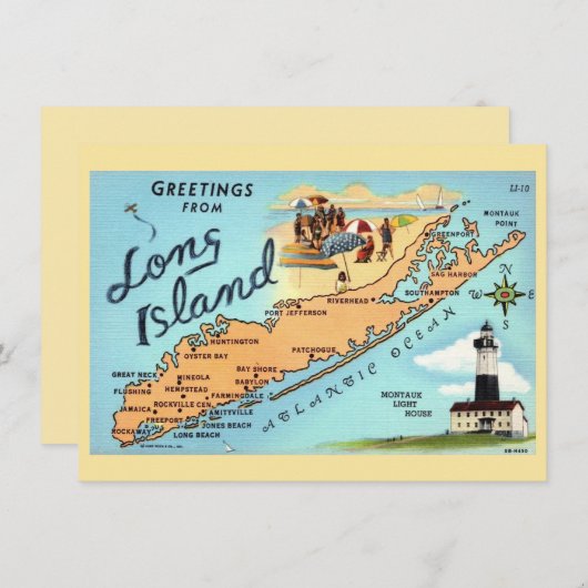 Long Island NY Verhuisaankondiging (Voorkant / Achterkant)