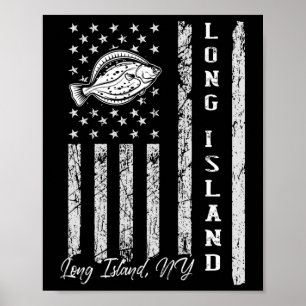 Long Island Ny voor Fluke-vissers Poster