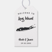Long Island NY Wedding Welcome Bag Labels, Map Cadeaulabel (Voorkant)