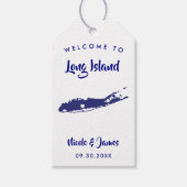 Long Island NY Wedding Welcome Bag Labels, Map Cadeaulabel (Voorkant)