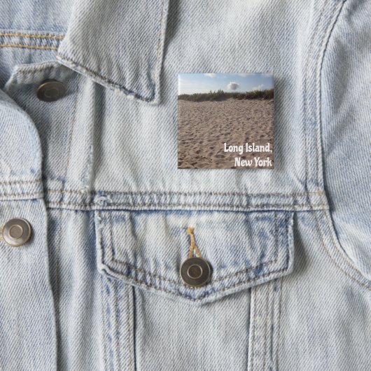 Long Island Pin Vierkante Button 5,1 Cm (In situ)