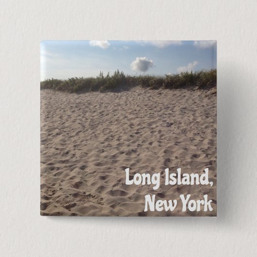 Long Island Pin Vierkante Button 5,1 Cm (Voorkant)
