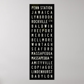 Long Island Rail Road LIRR Babylon Line Subway Art Poster
