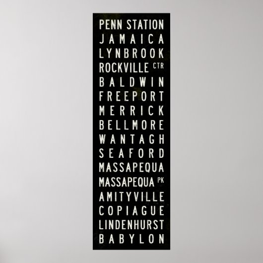 Long Island Rail Road LIRR Babylon Line Subway Art Poster (Voorkant)