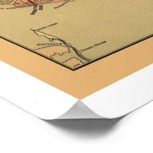 Long Island Railroad Map 1884 Poster (Hoek)