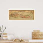 Long Island Railroad Map 1884 Poster (Keuken)