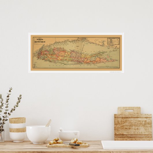 Long Island Railroad Map 1884 Poster (Keuken)