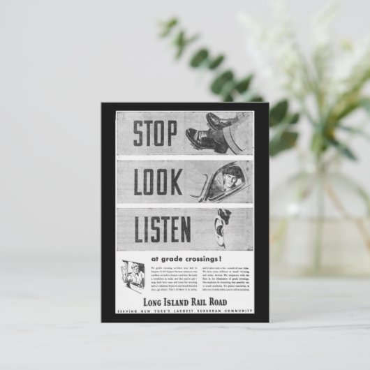 Long Island Railroad Safety Briefkaart (Staand voorkant)