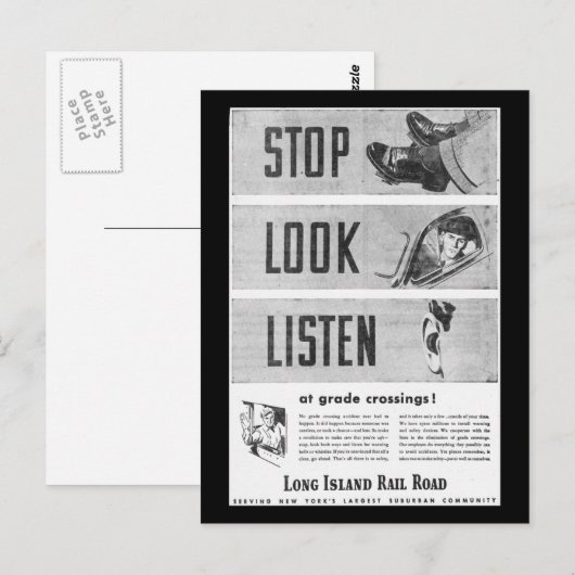 Long Island Railroad Safety Briefkaart (Voorkant / Achterkant)